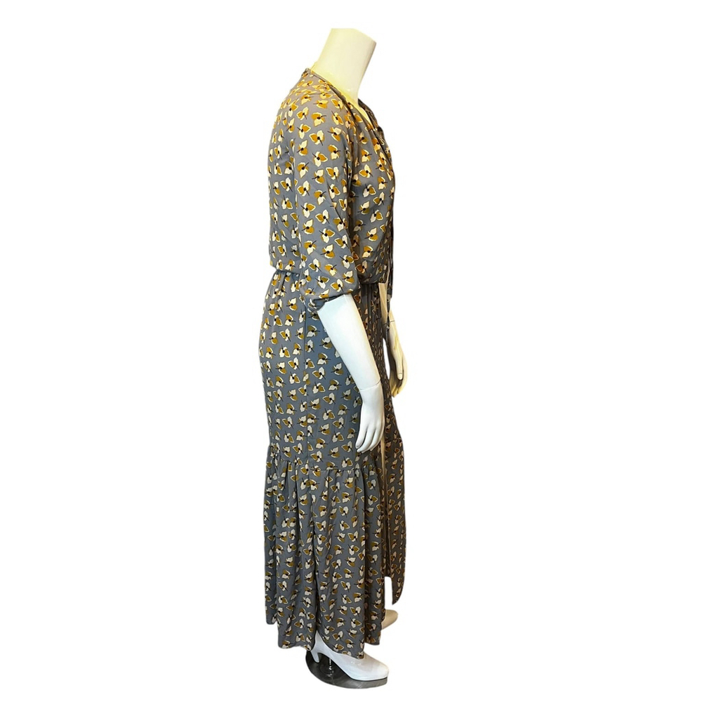 Kimika Made in Italy Floral Maxi Dress , Gray/Yellow Print, Size IT M (US 8) - Picture 11 of 16